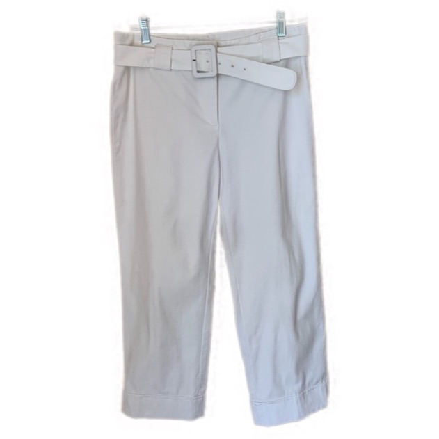 Ann Taylor White Cuffed Capri Pants Size 6